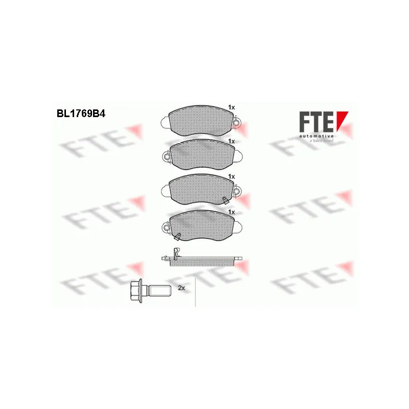 Jeu de 4 plaquettes de frein avant FTE BL1769B4