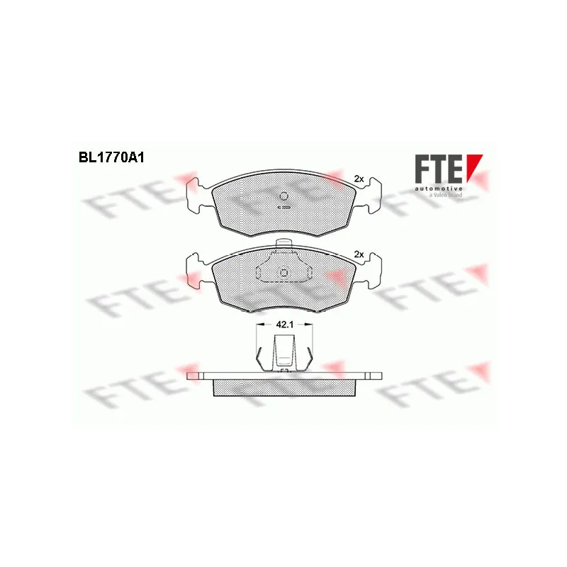 Jeu de 4 plaquettes de frein avant FTE BL1770A1