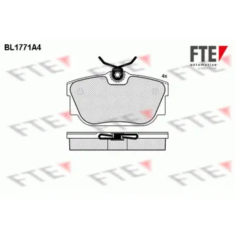 Jeu de 4 plaquettes de frein arrière FTE BL1771A4