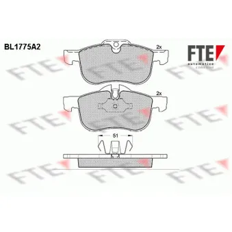 Jeu de 4 plaquettes de frein avant FTE BL1775A2