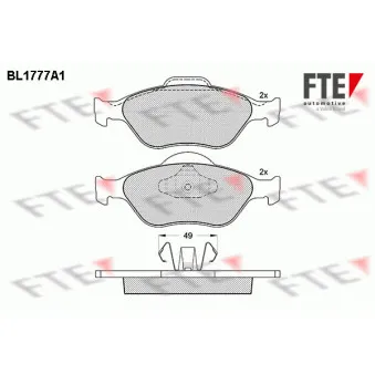 Jeu de 4 plaquettes de frein avant FTE BL1777A1