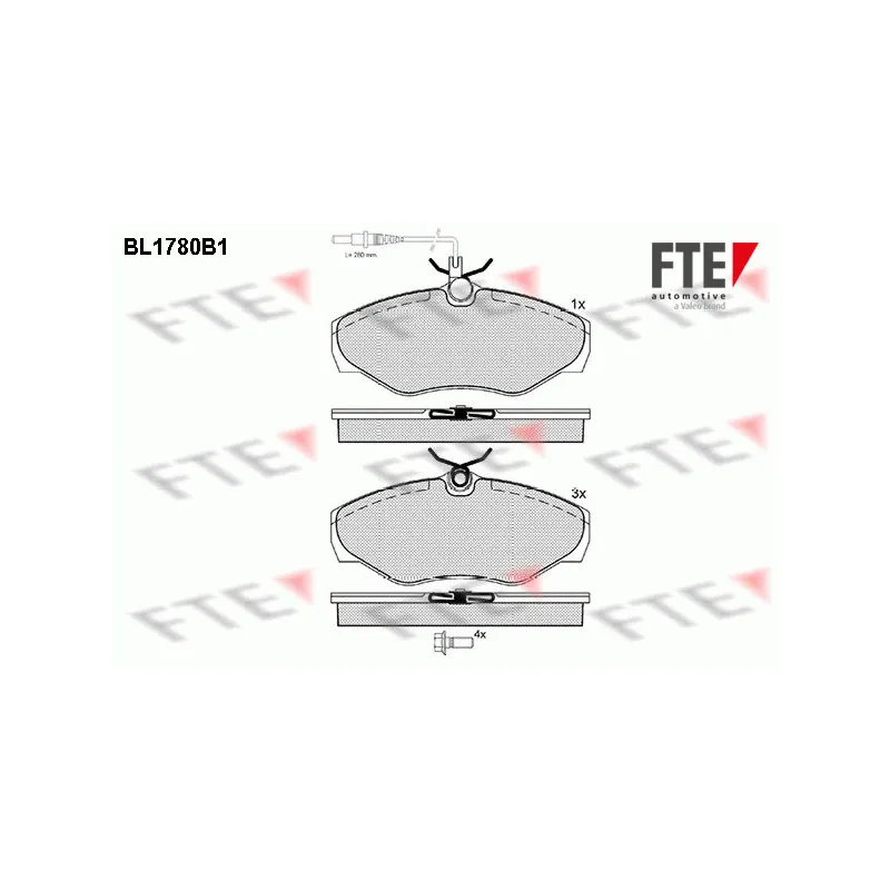 Jeu de 4 plaquettes de frein avant FTE BL1780B1