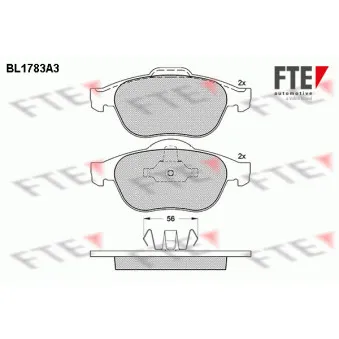 Jeu de 4 plaquettes de frein avant FTE BL1783A3