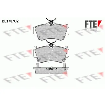 Jeu de 4 plaquettes de frein avant FTE BL1787U2