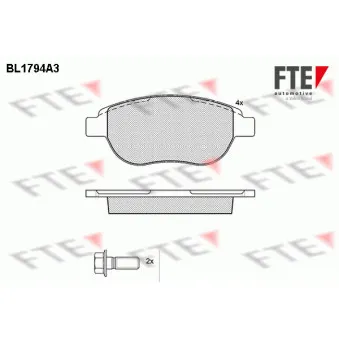 Jeu de 4 plaquettes de frein avant FTE BL1794A3