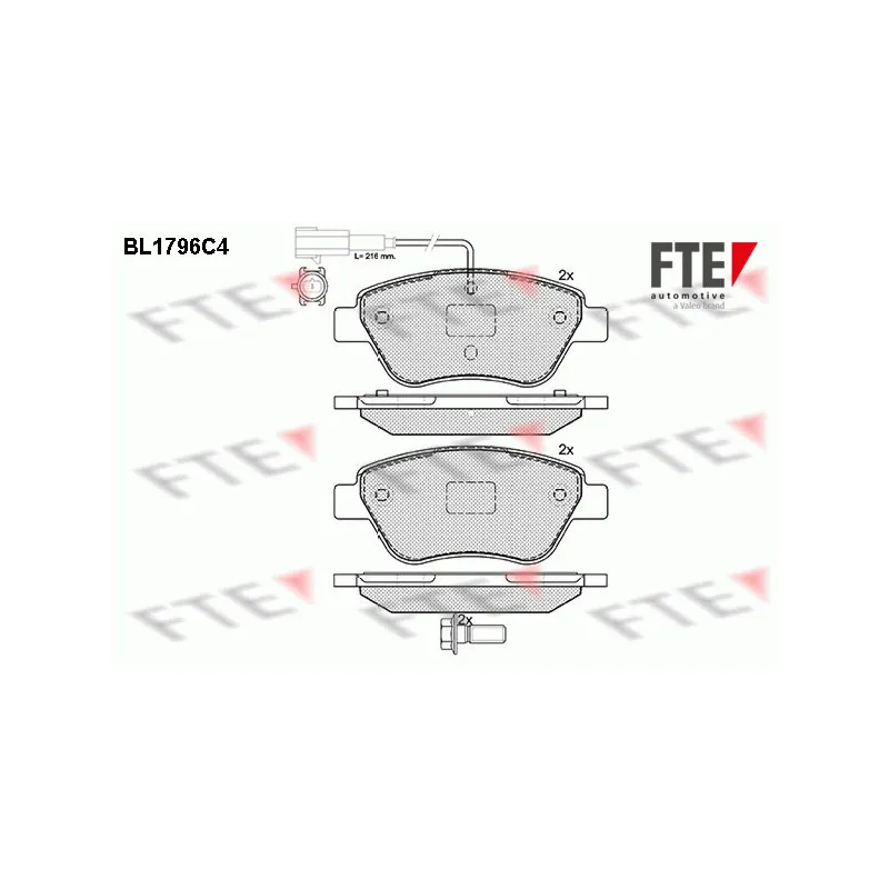 Jeu de 4 plaquettes de frein avant FTE BL1796C4