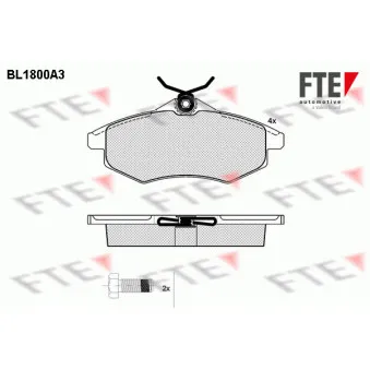 Jeu de 4 plaquettes de frein avant FTE BL1800A3
