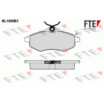 Jeu de 4 plaquettes de frein avant FTE BL1800B3
