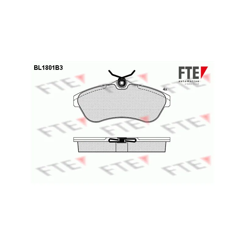 Jeu de 4 plaquettes de frein avant FTE BL1801B3
