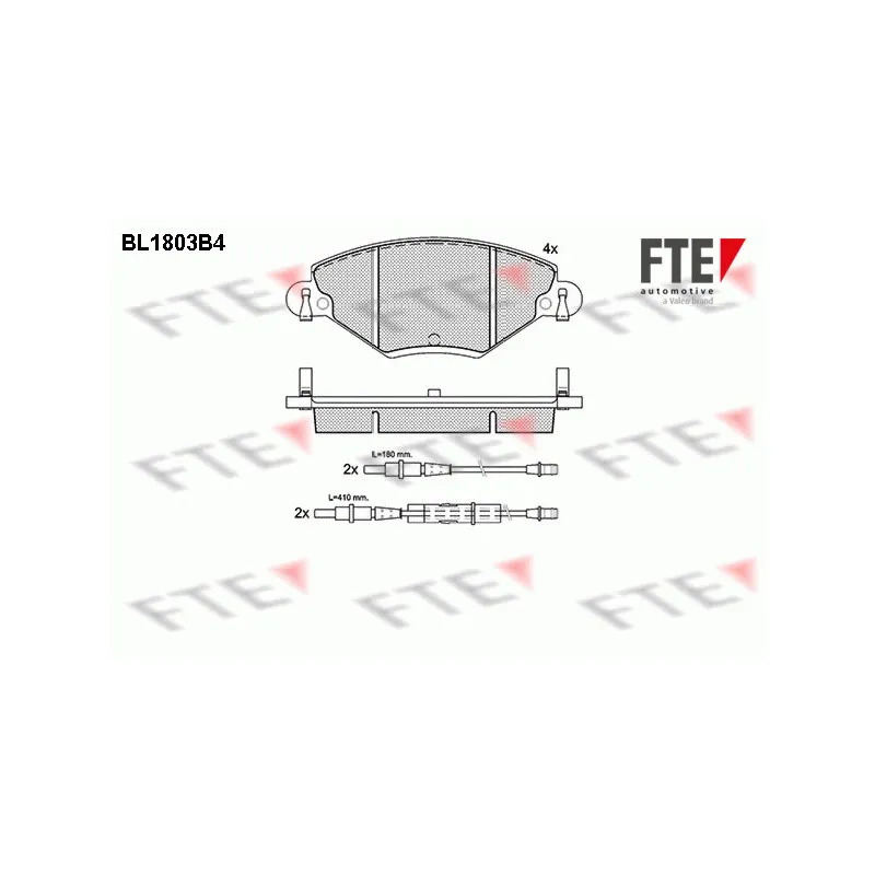 Jeu de 4 plaquettes de frein avant FTE BL1803B4