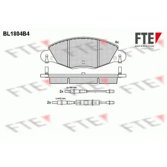 Jeu de 4 plaquettes de frein avant FTE BL1804B4