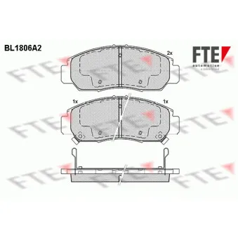 Jeu de 4 plaquettes de frein avant FTE BL1806A2