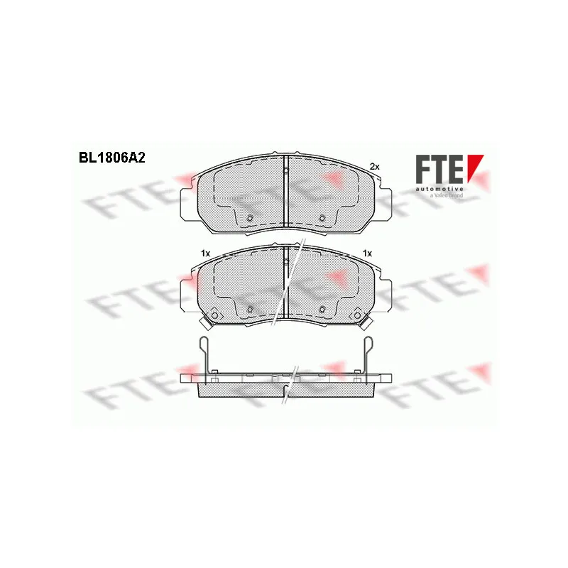 Jeu de 4 plaquettes de frein avant FTE BL1806A2