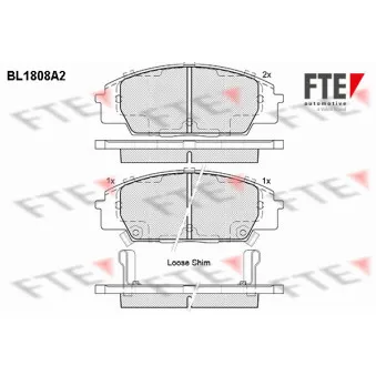 Jeu de 4 plaquettes de frein avant FTE BL1808A2