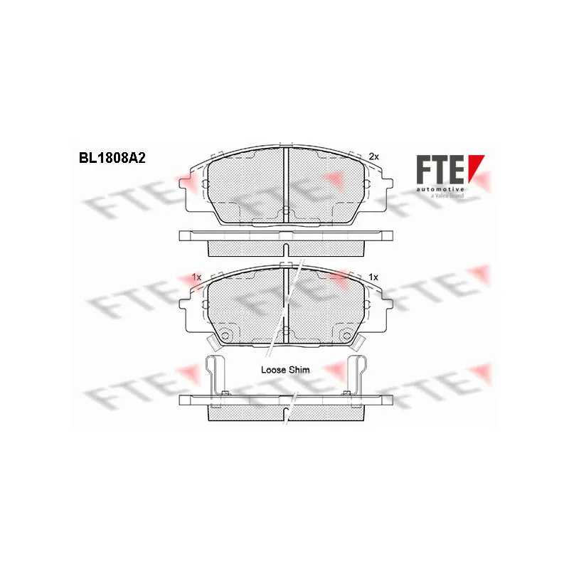 Jeu de 4 plaquettes de frein avant FTE BL1808A2
