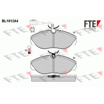 Jeu de 4 plaquettes de frein avant FTE BL1812A4