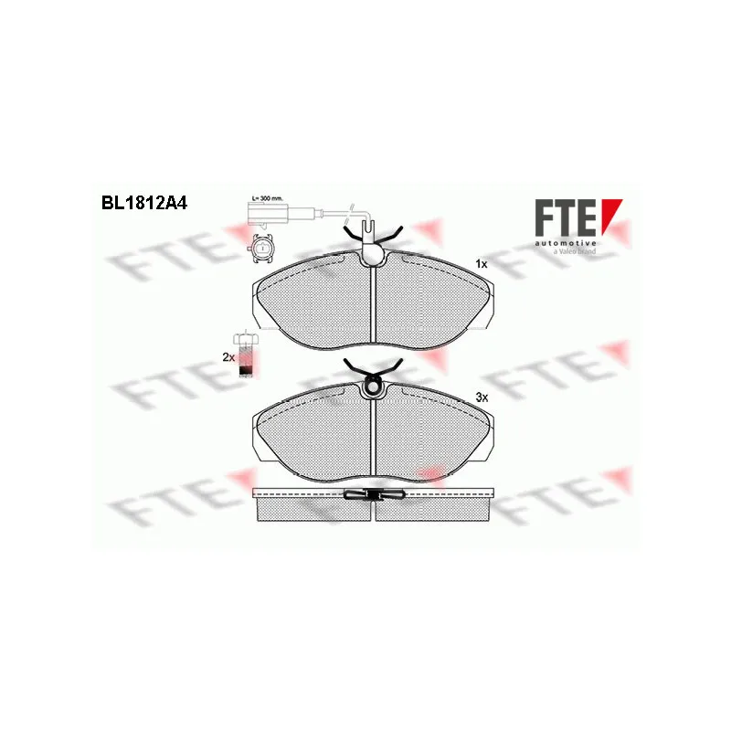 Jeu de 4 plaquettes de frein avant FTE BL1812A4