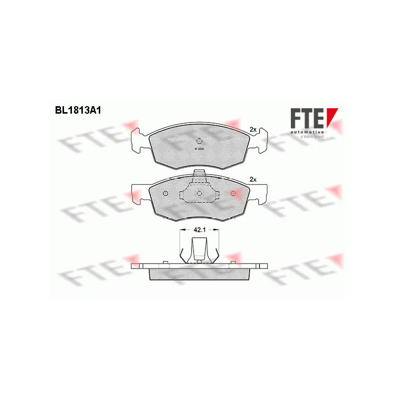 Jeu de 4 plaquettes de frein avant FTE BL1813A1