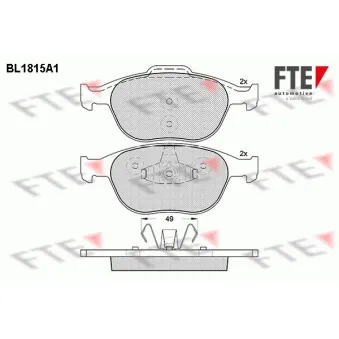 Jeu de 4 plaquettes de frein avant FTE BL1815A1