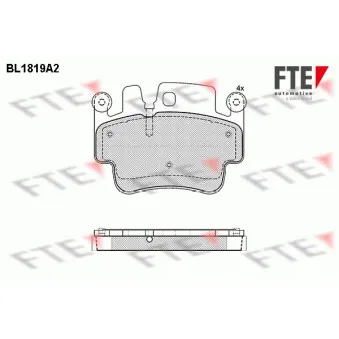 Jeu de 4 plaquettes de frein avant FTE BL1819A2