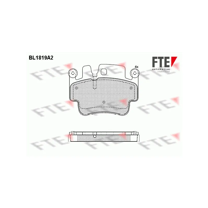 Jeu de 4 plaquettes de frein avant FTE BL1819A2