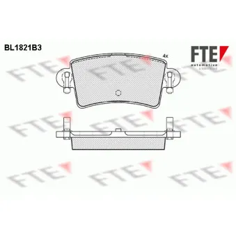 Jeu de 4 plaquettes de frein arrière FTE BL1821B3