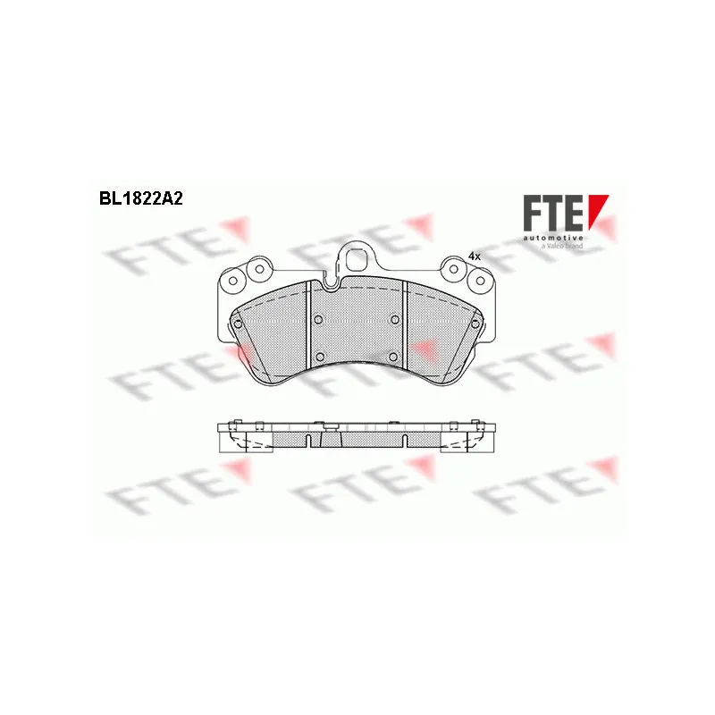 Jeu de 4 plaquettes de frein avant FTE BL1822A2