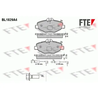 Jeu de 4 plaquettes de frein avant FTE BL1829A4