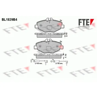 Jeu de 4 plaquettes de frein avant FTE BL1829B4