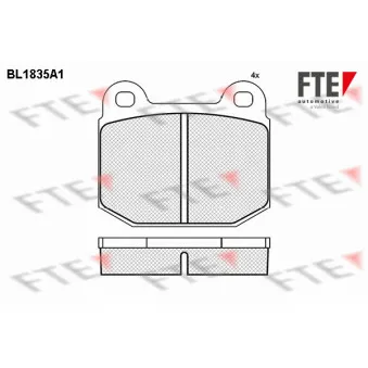 Jeu de 4 plaquettes de frein avant FTE BL1835A1