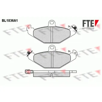 Jeu de 4 plaquettes de frein arrière FTE BL1836A1