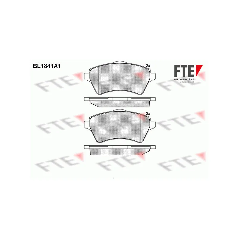 Jeu de 4 plaquettes de frein avant FTE BL1841A1