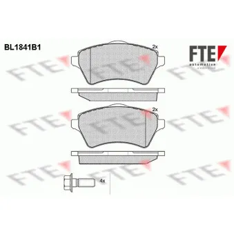 Jeu de 4 plaquettes de frein avant FTE BL1841B1