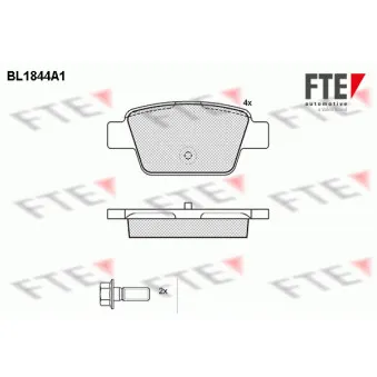 Jeu de 4 plaquettes de frein arrière FTE BL1844A1