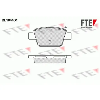 Jeu de 4 plaquettes de frein arrière FTE BL1844B1