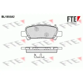 Jeu de 4 plaquettes de frein arrière FTE BL1855A2