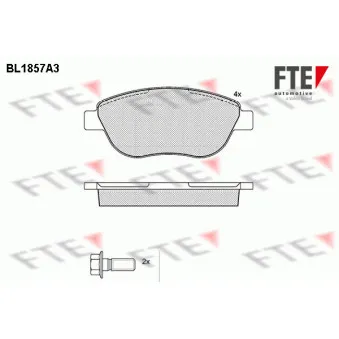 Jeu de 4 plaquettes de frein avant FTE BL1857A3