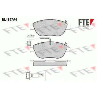 Jeu de 4 plaquettes de frein avant FTE BL1857A4