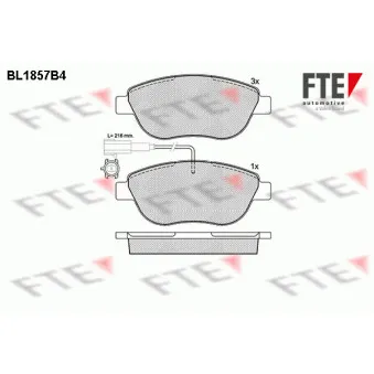 Jeu de 4 plaquettes de frein avant FTE BL1857B4