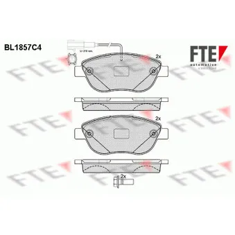 Jeu de 4 plaquettes de frein avant FTE BL1857C4