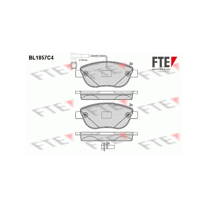 Jeu de 4 plaquettes de frein avant FTE BL1857C4