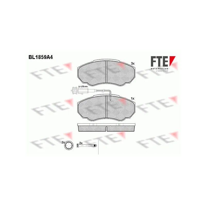 Jeu de 4 plaquettes de frein avant FTE BL1859A4