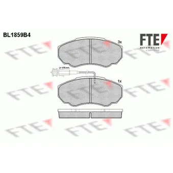 Jeu de 4 plaquettes de frein avant FTE BL1859B4