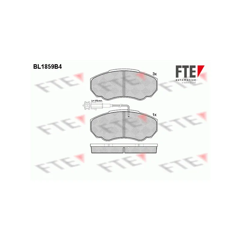 Jeu de 4 plaquettes de frein avant FTE BL1859B4