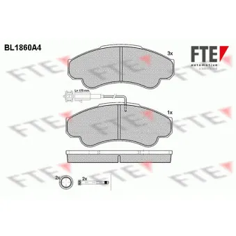 Jeu de 4 plaquettes de frein avant FTE BL1860A4