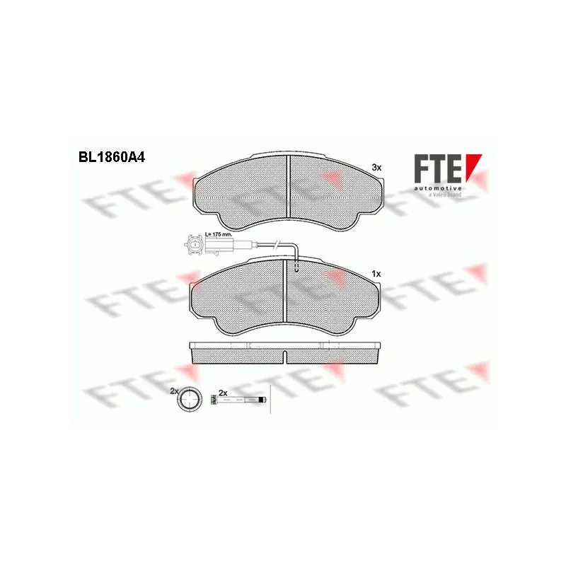 Jeu de 4 plaquettes de frein avant FTE BL1860A4