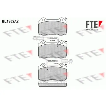 Jeu de 4 plaquettes de frein avant FTE BL1862A2
