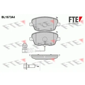 Jeu de 4 plaquettes de frein avant FTE BL1873A4