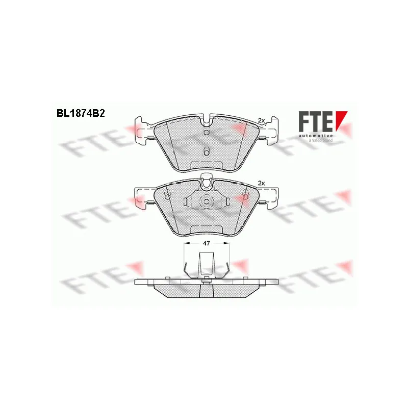 Jeu de 4 plaquettes de frein avant FTE BL1874B2
