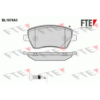 Jeu de 4 plaquettes de frein avant FTE BL1876A3